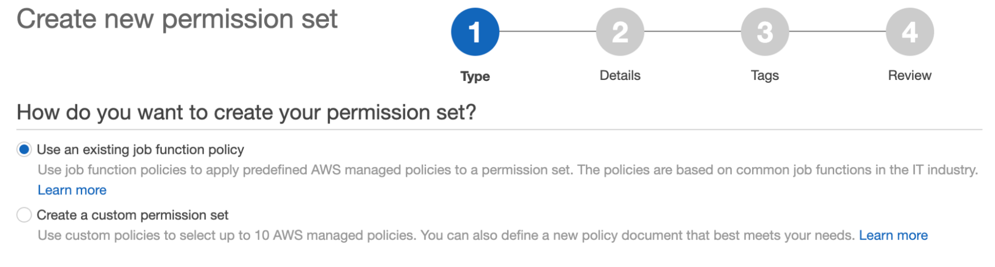 Use an existing job function policy